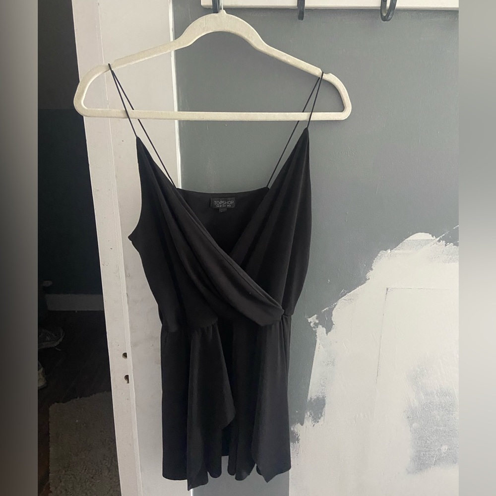 Topshop Black Sleeveless Romper Sz 8 Used